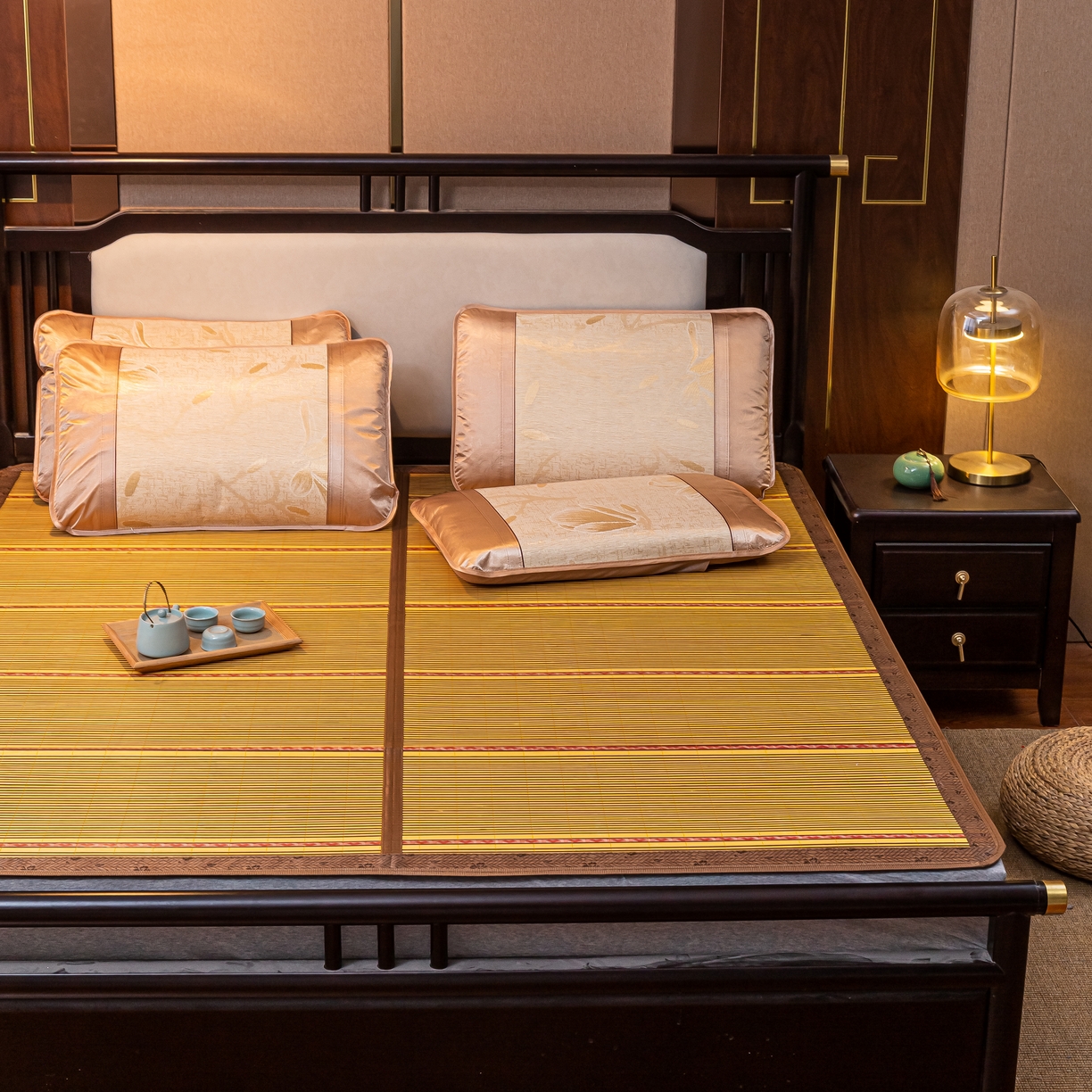 91家纺网 家纺一手货源 找家纺 （总）新月家纺 2023新款金砖木纹席