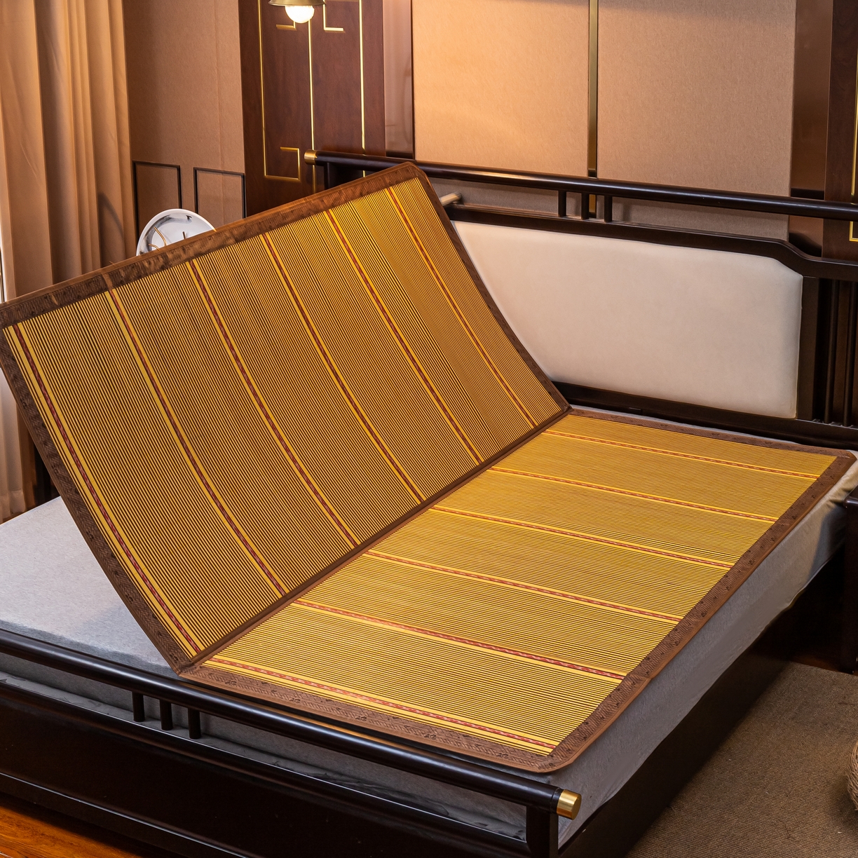 91家纺网 家纺一手货源 找家纺 （总）新月家纺 2023新款金砖木纹席