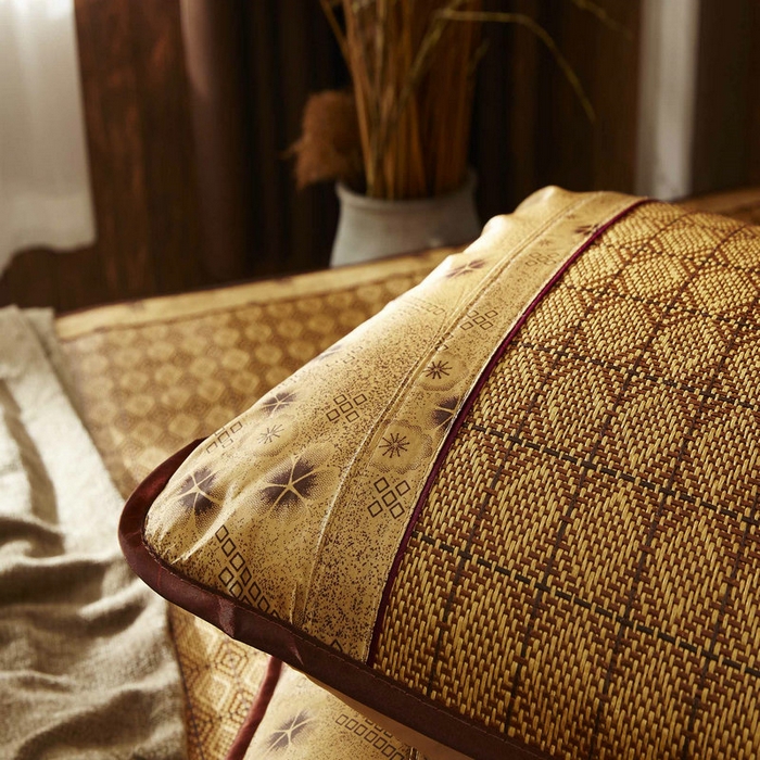 91家纺网 家纺一手货源 找家纺 （总）新月家纺 2023新款罗马格藤席凉席