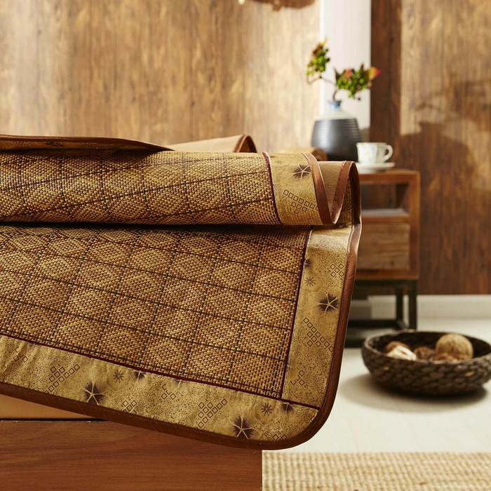 91家纺网 家纺一手货源 找家纺 （总）新月家纺 2023新款罗马格藤席凉席