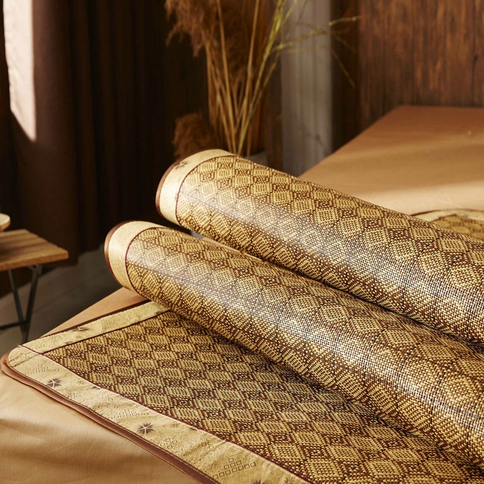 91家纺网 家纺一手货源 找家纺 （总）新月家纺 2023新款罗马格藤席凉席