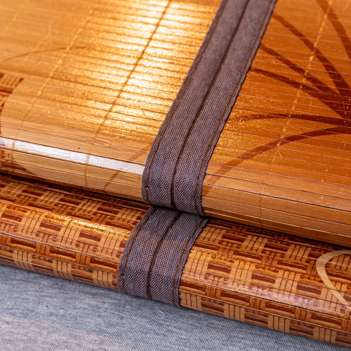 91家纺网 家纺一手货源 找家纺 （总）新月家纺 2023新款年年有余竹青冰丝凉席