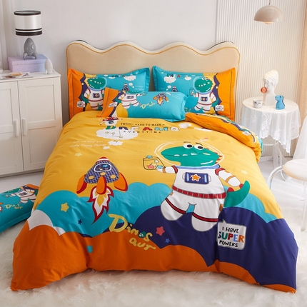 91家纺网 家纺一手货源 找家纺 （总）卧趣家纺2023新款全棉13372大版卡通四件套