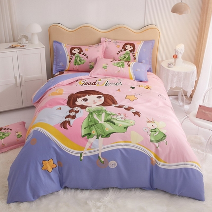 91家纺网 家纺一手货源 找家纺 （总）卧趣家纺2023新款全棉13372大版卡通四件套