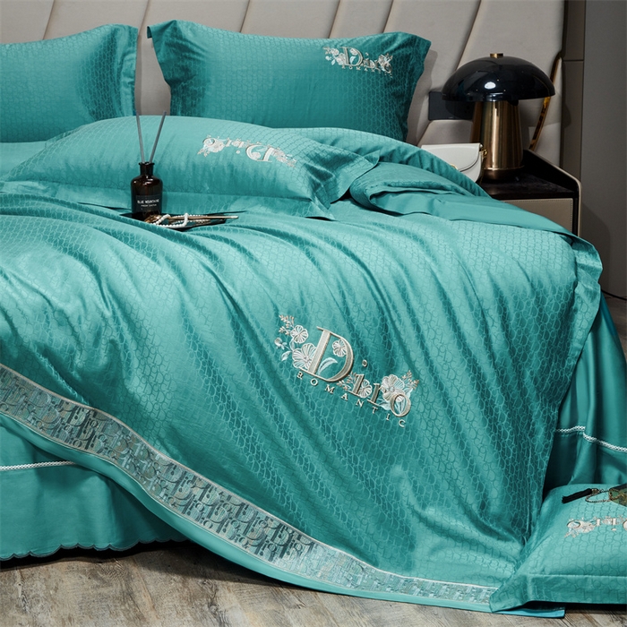 91家纺网 家纺一手货源 找家纺 （总）星尚2023新款100支长绒棉提花绣花四件套-迪奥