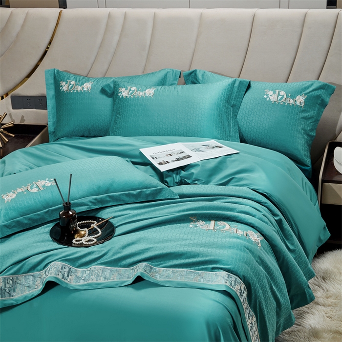 91家纺网 家纺一手货源 找家纺 （总）星尚2023新款100支长绒棉提花绣花四件套-迪奥