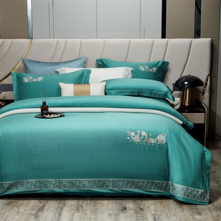 （总）星尚2023新款100支长绒棉提花绣花四件套-迪奥