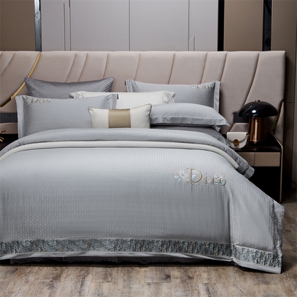 91家纺网 家纺一手货源 找家纺 （总）星尚2023新款100支长绒棉提花绣花四件套-迪奥