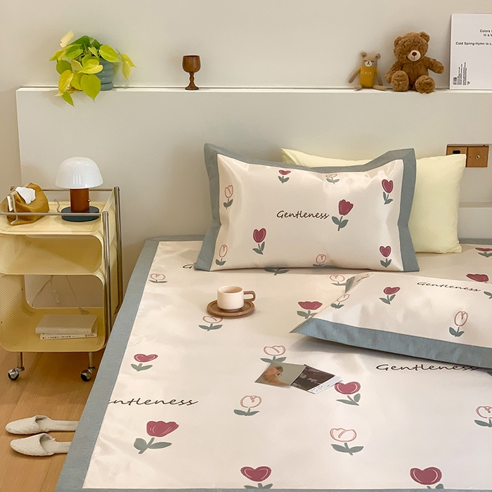 91家纺网 家纺一手货源 找家纺 三味舒屋 2026新款抗菌数码印花冰丝席--小莫奈 床席款