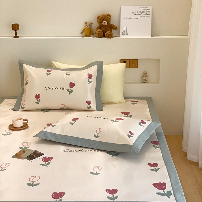 91家纺网 家纺一手货源 找家纺 三味舒屋 2026新款抗菌数码印花冰丝席--小莫奈 床席款