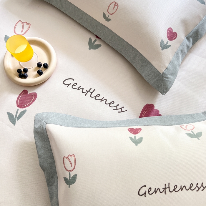 91家纺网 家纺一手货源 找家纺 三味舒屋 2026新款抗菌数码印花冰丝席--小莫奈 床笠款