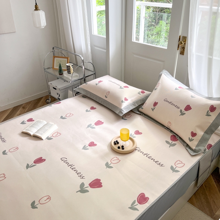 91家纺网 家纺一手货源 找家纺 三味舒屋 2026新款抗菌数码印花冰丝席--小莫奈 床笠款