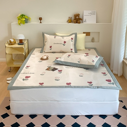 91家纺网 家纺一手货源 找家纺 总 三味舒屋 2025新款抗菌数码印花冰丝席--小莫奈