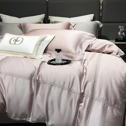 91家纺网 家纺一手货源 找家纺 总 涞澳 2023新款60支纯色天丝压线系列四件套--云汐系列