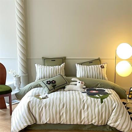 91家纺网 家纺一手货源 找家纺 栩裕纺织 2023新款50支简约风四件套-one兔three系列