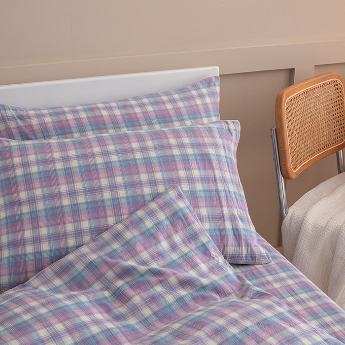 91家纺网 家纺一手货源 找家纺 栩裕纺织2025新款全棉水洗棉学生三件套四件套 贝拉（紫）