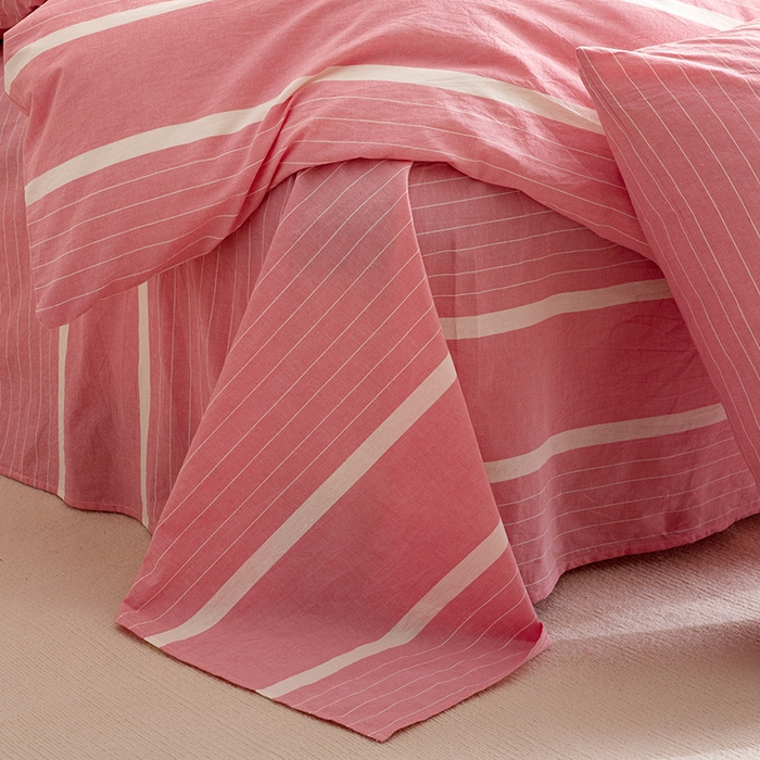 91家纺网 家纺一手货源 找家纺 栩裕纺织2025新款全棉水洗棉学生三件套四件套 多拉（粉）