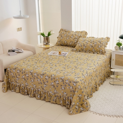 91家纺网 家纺一手货源 找家纺 （总）情煊家纺2023新款全棉夹棉纯色印花单床单款(可定制尺寸)