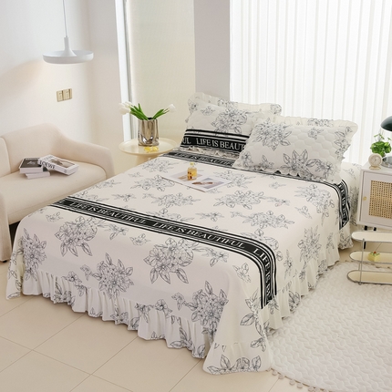 91家纺网 家纺一手货源 找家纺 （总）情煊家纺2023新款全棉夹棉纯色印花单床单款(可定制尺寸)