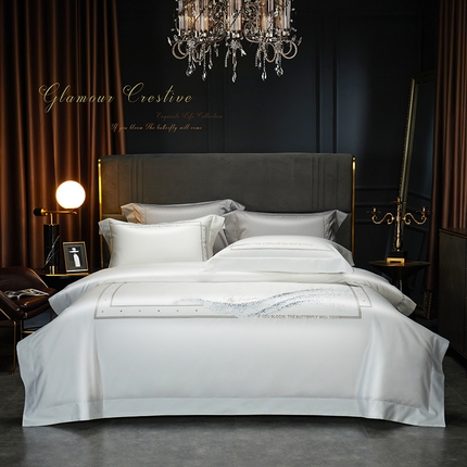 米多多 2023新款100支新疆长绒棉四件套-光遇 贵族白