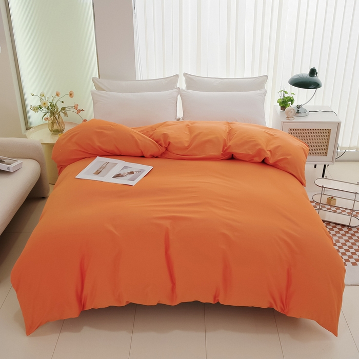 91家纺网 家纺一手货源 找家纺 情煊家纺2023新款全棉夹棉纯色印花单被套款(可定制尺寸) 橘色