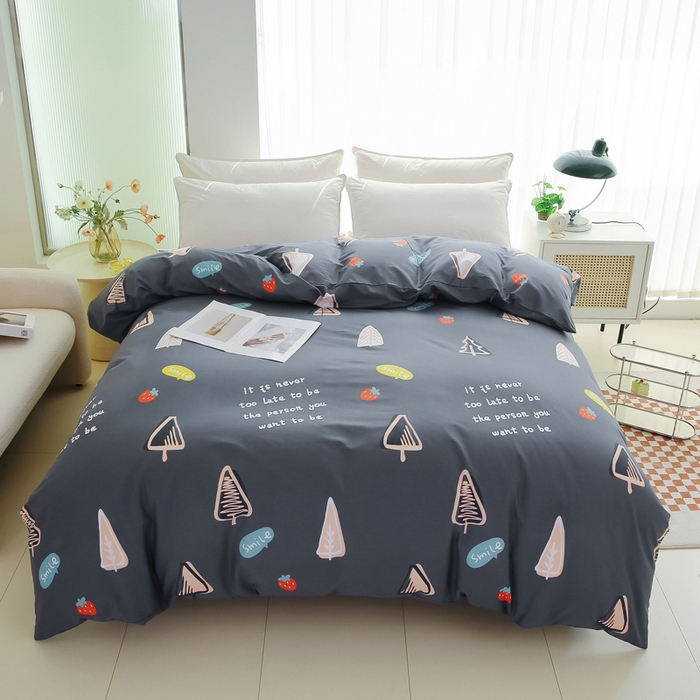 91家纺网 家纺一手货源 找家纺 情煊家纺2023新款全棉夹棉纯色印花单被套款(可定制尺寸) 新叶