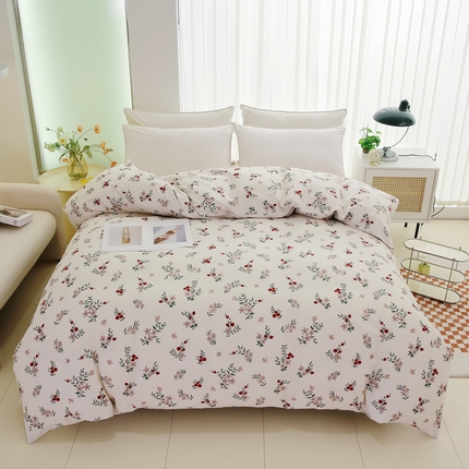 91家纺网 家纺一手货源 找家纺 情煊家纺2023新款全棉夹棉纯色印花单被套款(可定制尺寸) 梦里繁花