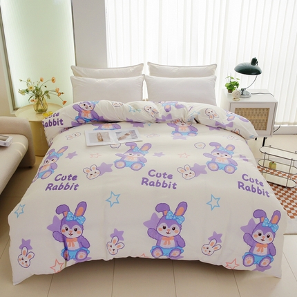 91家纺网 家纺一手货源 找家纺 （总）情煊家纺2023新款全棉夹棉纯色印花单被套款(可定制尺寸)