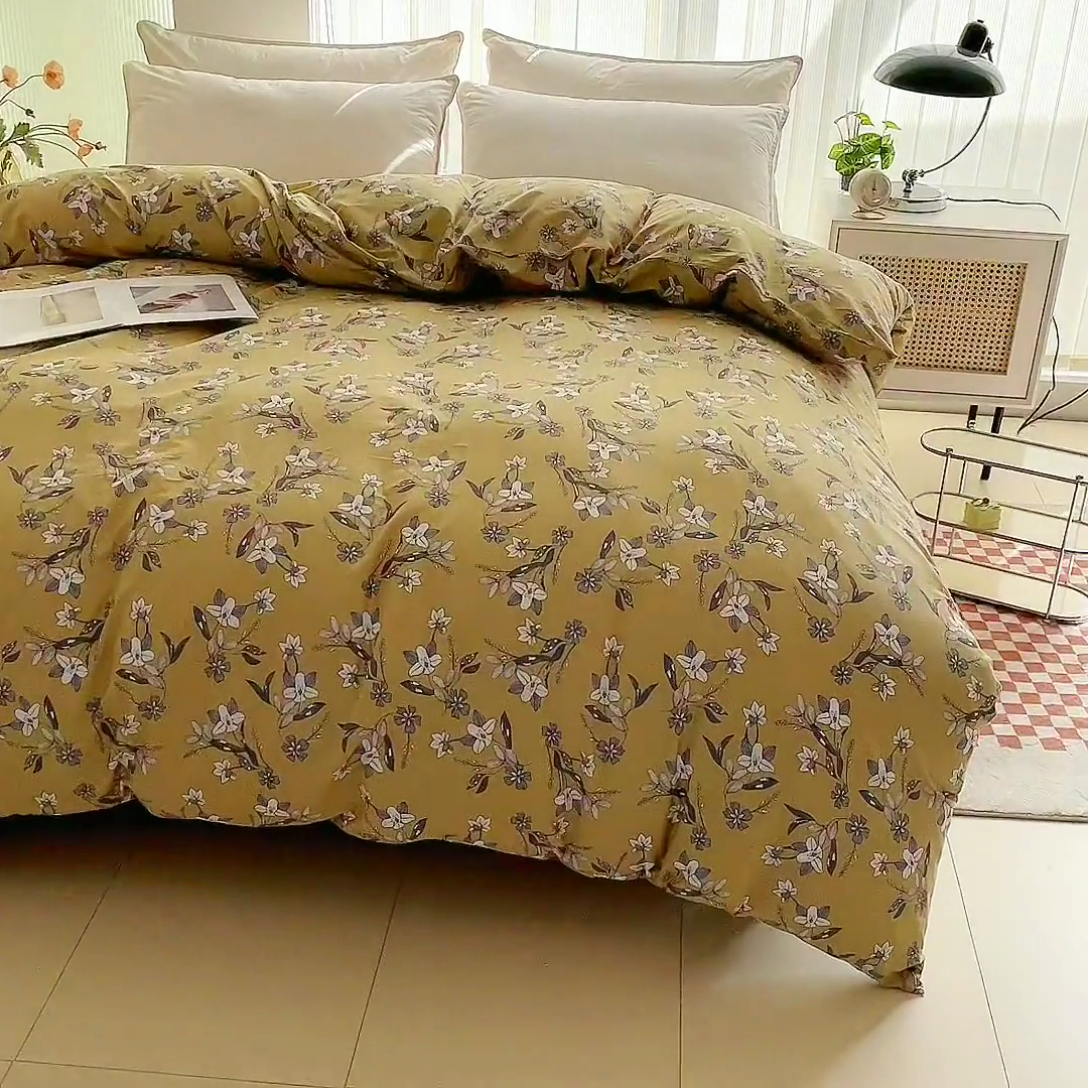 91家纺网 家纺一手货源 找家纺 情煊家纺2023新款全棉夹棉纯色印花单被套款(可定制尺寸) 安娜庄园