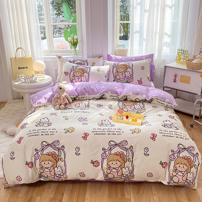 91家纺网 家纺一手货源 找家纺 慕梵家居 2023新款全棉13372四件套 西莉娅