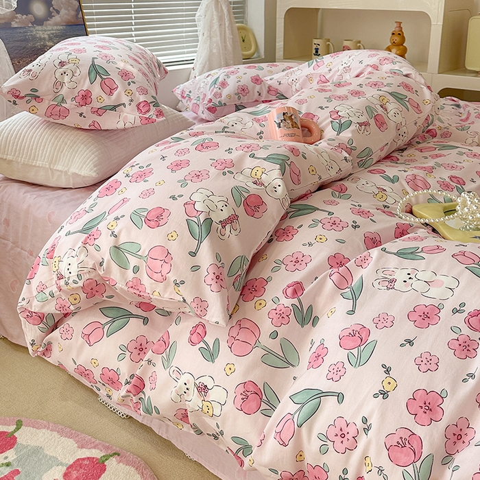 91家纺网 家纺一手货源 找家纺 （总）昔可 2023新款全棉春日氛围系列四件套