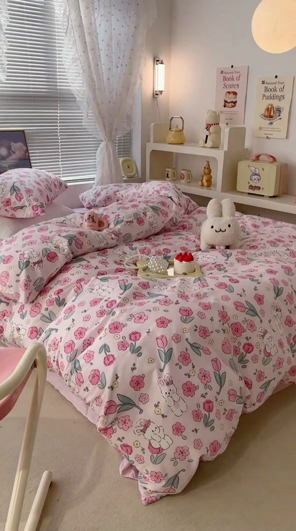 91家纺网 家纺一手货源 找家纺 （总）昔可 2023新款全棉春日氛围系列四件套