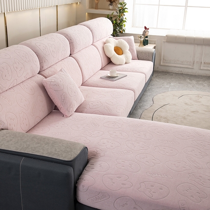 91家纺网 家纺一手货源 找家纺 （总）沐沐 2026新款草莓兔提花沙发笠