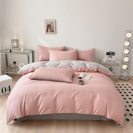 （总）眠帛 2023新款A类水洗棉拼色四件套—简系列