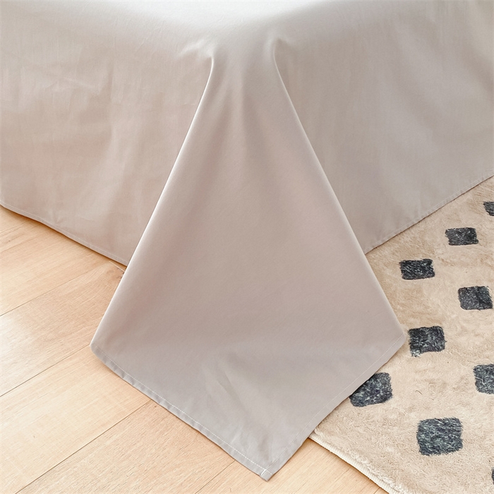 91家纺网 家纺一手货源 找家纺 眠帛 2023新款A类水洗棉拼色四件套—简系列 简--奶茶灰