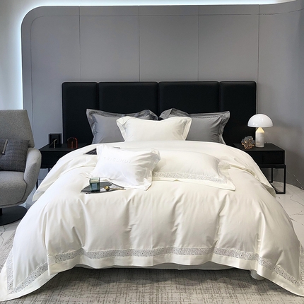 太古汇 2023新款A类全棉法式镂空轻奢四件套-格蕾丝系列 格蕾丝-白色