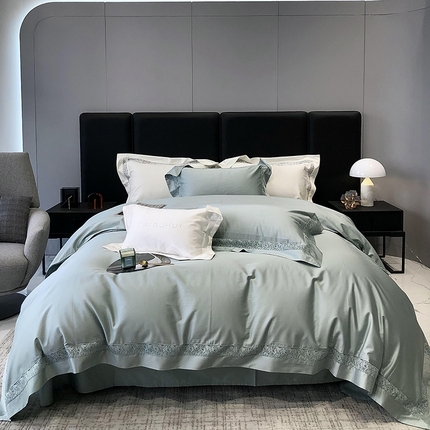 太古汇 2023新款A类全棉法式镂空轻奢四件套-格蕾丝系列 格蕾丝-绿色