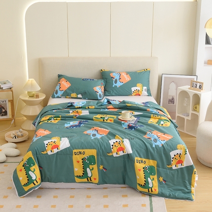 91家纺网 家纺一手货源 找家纺 （总）德芙 2023新款全棉印花卡通夏被四件套