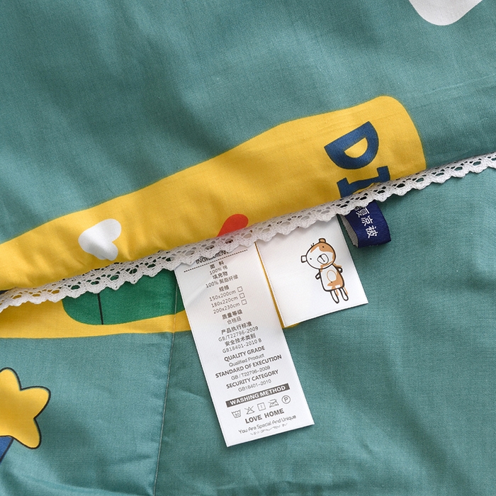 91家纺网 家纺一手货源 找家纺 德芙 2023新款全棉印花卡通夏被四件套 恐龙家族