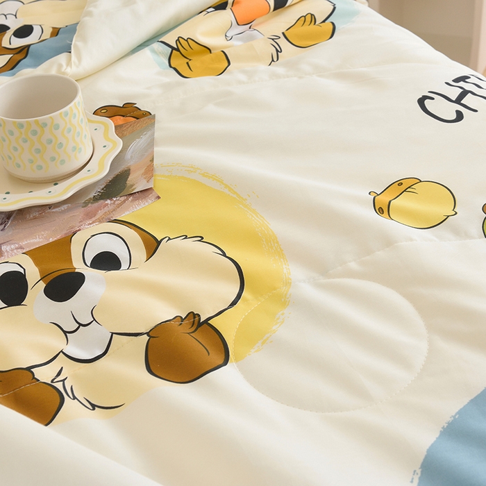 91家纺网 家纺一手货源 找家纺 德芙 2023新款全棉印花卡通夏被四件套 奇奇和蒂蒂