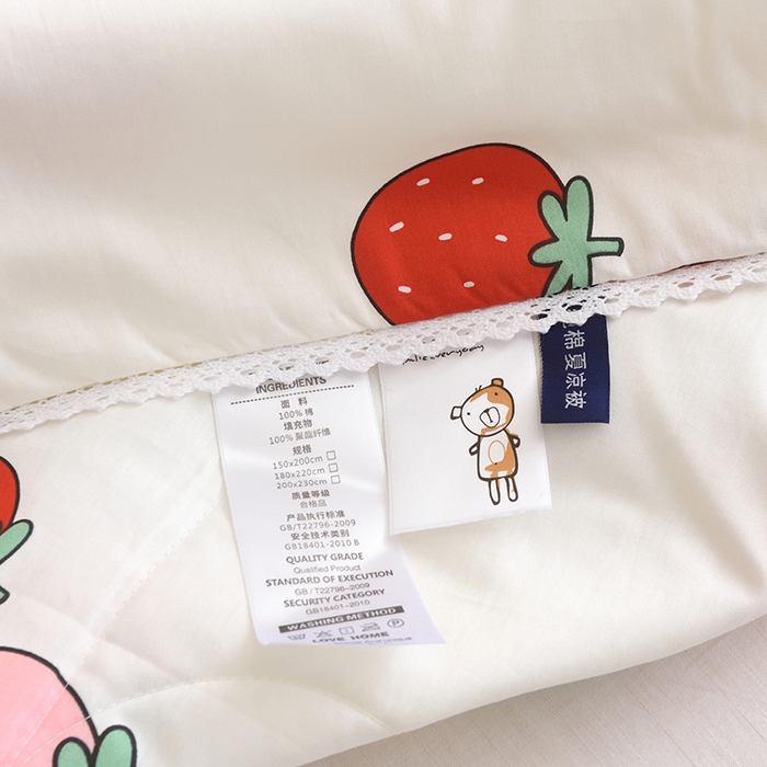 91家纺网 家纺一手货源 找家纺 德芙 2023新款全棉印花卡通夏被四件套 天真小兔
