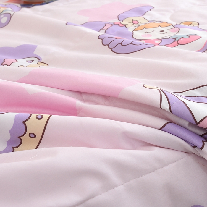 91家纺网 家纺一手货源 找家纺 德芙 2023新款全棉印花卡通夏被四件套 甜睡兔宝