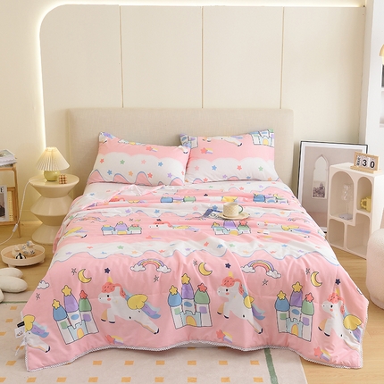 德芙 2023新款全棉印花卡通夏被四件套 甜甜的梦