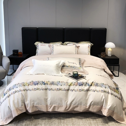 太古汇 2023新款长绒棉全棉专版数码印花宽边四件套 卡丽娜-玉色