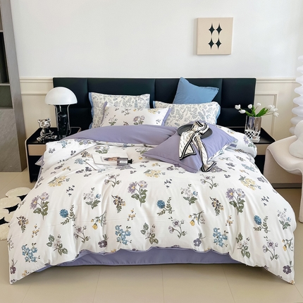 91家纺网 家纺一手货源 找家纺 （总）梵克保罗 2024春夏新品水洗棉麻双层纱四件套