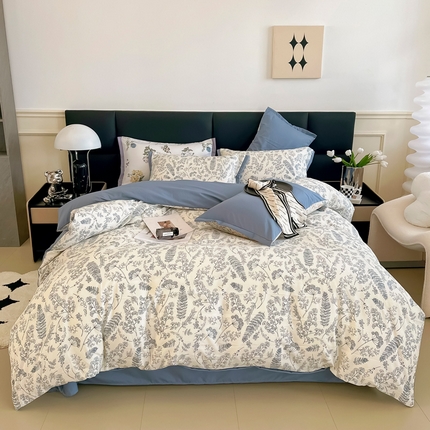 91家纺网 家纺一手货源 找家纺 （总）梵克保罗 2024春夏新品水洗棉麻双层纱四件套