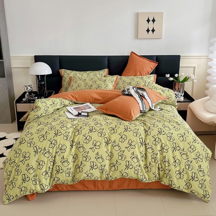 91家纺网 家纺一手货源 找家纺 （总）梵克保罗 2024春夏新品水洗棉麻双层纱四件套