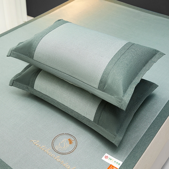 91家纺网 家纺一手货源 找家纺 总伊被源2023新款女王款刺绣冰藤席1200D可机洗可折叠冰丝席-戴菲