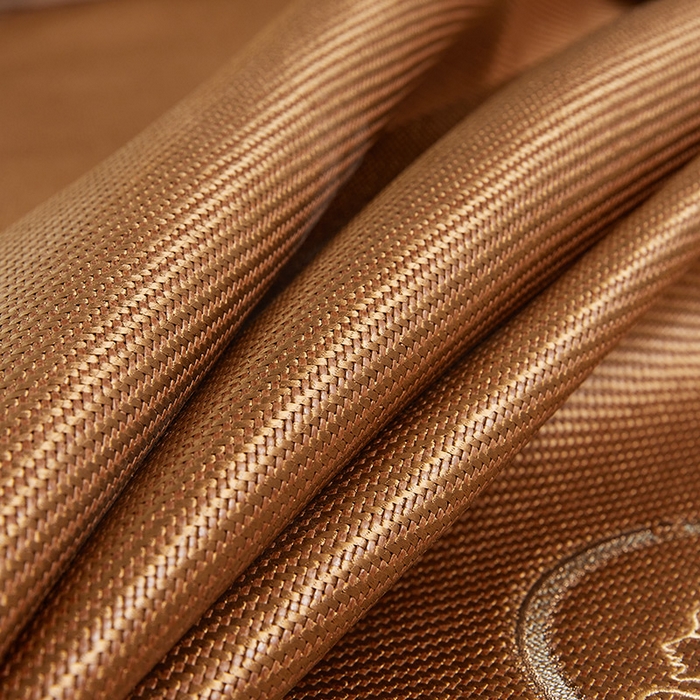 91家纺网 家纺一手货源 找家纺 伊被源2023新款女王款刺绣冰藤席1200D可机洗可折叠冰丝席-戴菲 戴菲 古铜咖