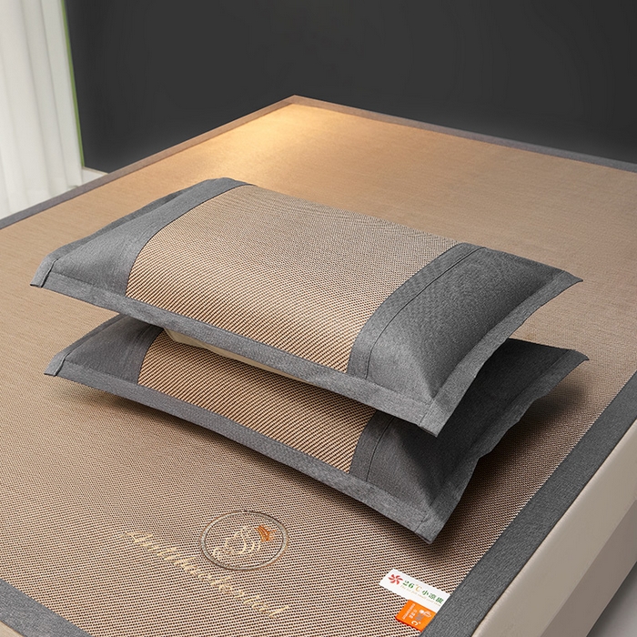 91家纺网 家纺一手货源 找家纺 伊被源2023新款女王款刺绣冰藤席1200D可机洗可折叠冰丝席-戴菲 戴菲 香槟金